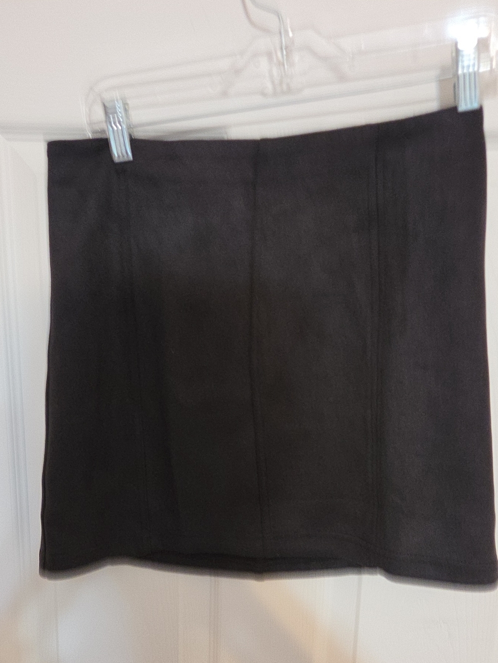 Altar'd State Black Suede-Look A-Line Mini Skirt